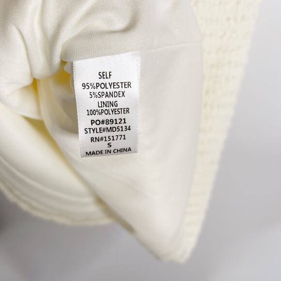 New Le Lis Collection Small S Ivory Smocked Halter Neck Mini Dress Summer Casual - Picture 11 of 12